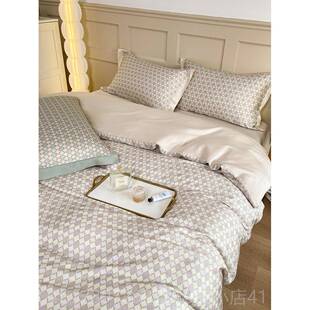高档10丝s天丝四件套定制田园套花被裸睡夏季床上用品丝滑冰床单0