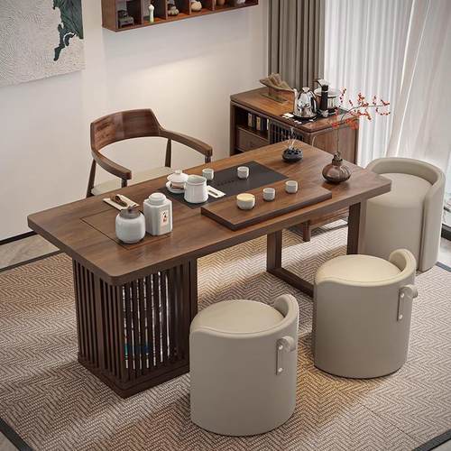 现代简约实木家用客厅茶桌子新中式休闲办公室功夫泡茶桌茶台茶几