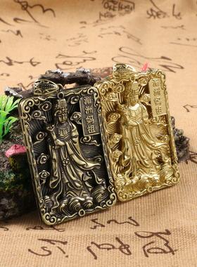 古黄铜吊牌海上女神妈祖平安坠出海船上挂件湄洲妈祖神像随身饰品