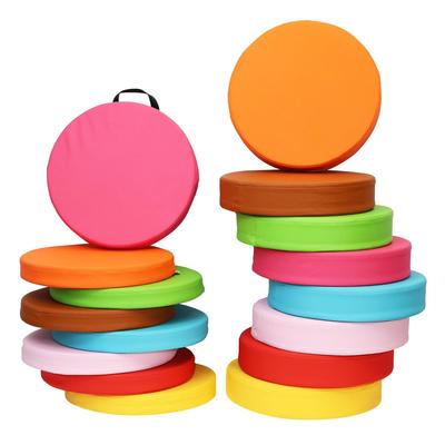 皮革圆形提手坐垫屁垫圆形圆垫子海绵垫打坐蒲团学生幼儿园座椅垫