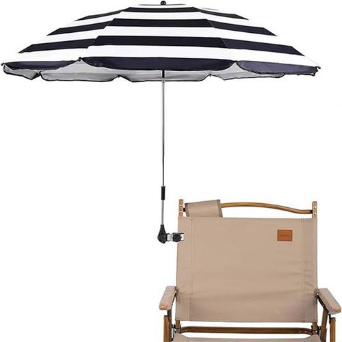 热销成人沙滩椅子伞蓝白色条纹夹具伞露营椅靠背椅子遮阳伞