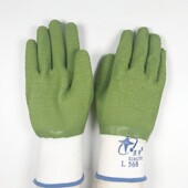 12双 涤纶乳胶波浪纹全浸舒适柔软耐磨防滑劳保手套 L568 包邮 星宇