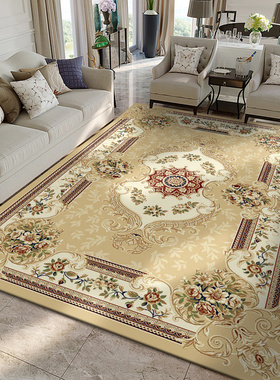 东升地毯 欧式客厅沙发茶几垫 卧室床边毯美式家用加厚地垫红色