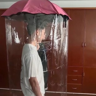 飞恋伞厂新款 雨棚伞门帘伞加厚加固抗风防大雨全身挡雨黑胶防晒