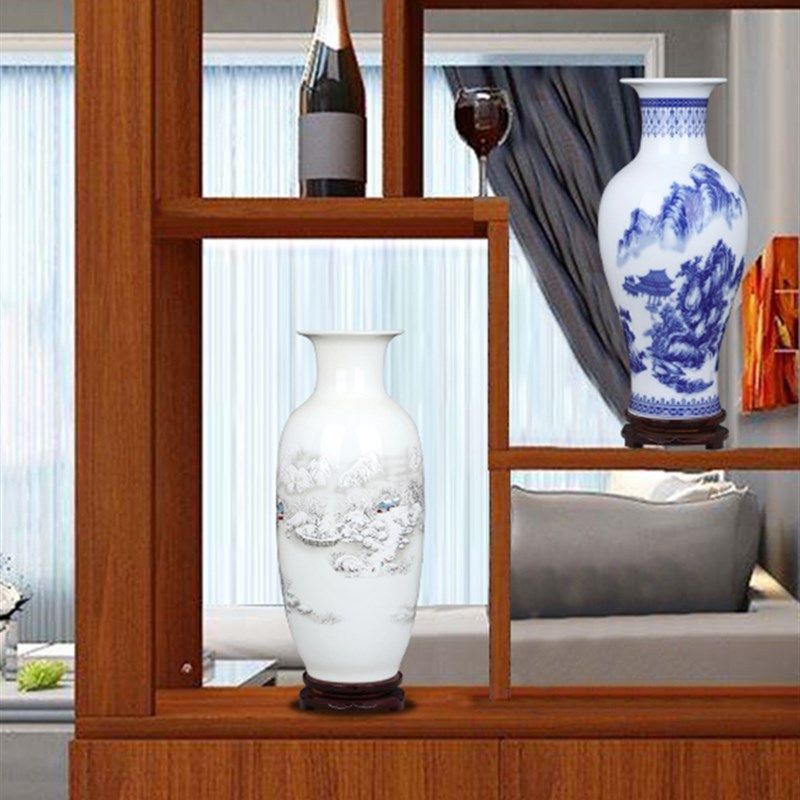 景德镇陶瓷器大花瓶中式客厅青花瓷摆件富贵竹插花家居工艺装饰品,家居饰品,花瓶,淘宝优惠券,粉丝福利购,淘宝优惠卷