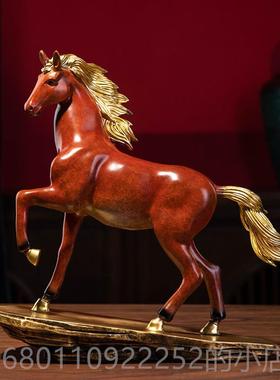 正品大明铜匠马成到功马摆件开玄关办公室艺品装工饰品乔迁新居业