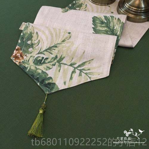 正品餐美式乡村田园复古布艺电视柜床几旗餐桌旗茶鞋柜桌盖巾桌布