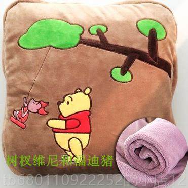 正品凉枕被子夏空调被抱枕两用大号靠垫毯抱毯子珊瑚绒车用抱枕法