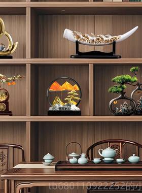 正品新视中式玄关招财摆件客厅酒柜档电装柜子饰品办公室桌面高工