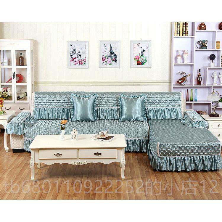 正品四季亚麻沙滑尚发欧式蕾丝布艺时防皮沙发坐垫子沙垫发巾沙发