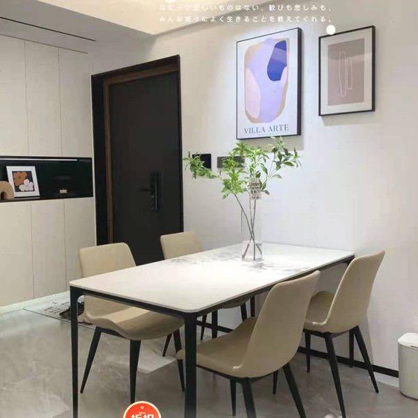 意式轻奢岩板餐桌家用小户型极简约现代吃饭桌子长方形餐桌椅组合,住宅家具,岩板餐桌,淘宝优惠券,粉丝福利购,淘宝优惠卷