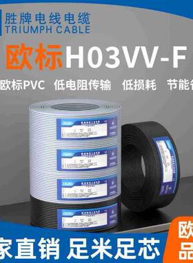H03VV-F黑色三芯驱动电源线 3G0.5德国VDE电源线