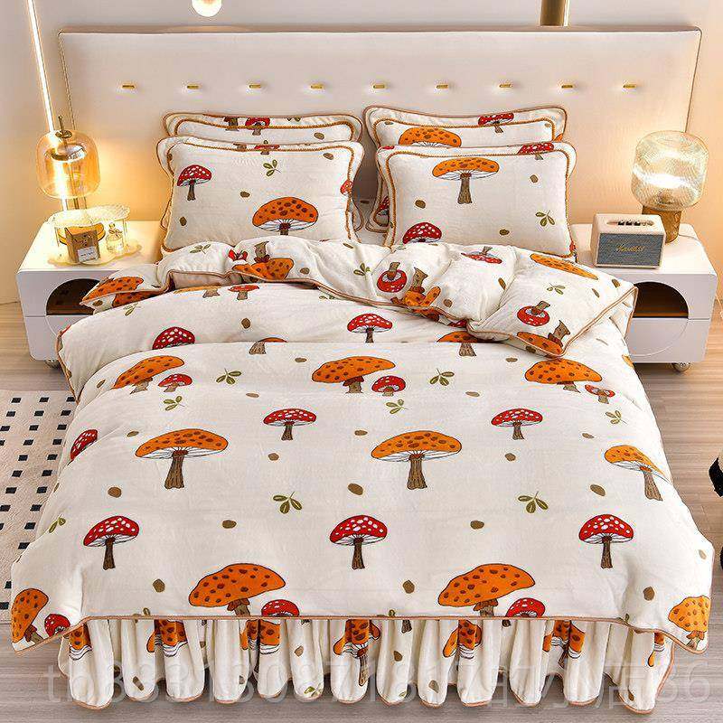 正品冬绒季双面加品厚牛奶绒四件套瑚绒床上用床单法兰冬天加珊绒