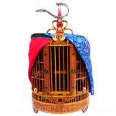 正品 新老材全身雕料刻凯里云桂笼川竹画眉鸟鸟笼八哥竹笼成套