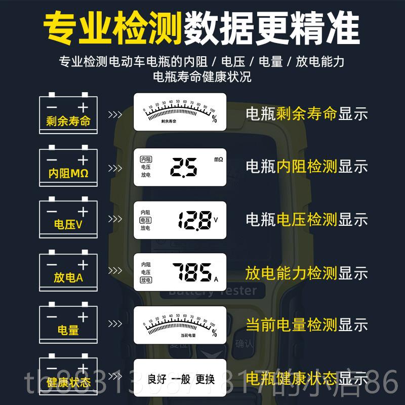 正品徽农电动车电池检测1蓄2v4v汽车电瓶仪测试仪电池测电瓶好坏