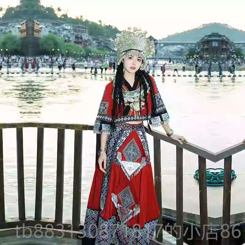 正品新款黎族服装少数民族服饰表长成人女舞服演出服舞台演服裙蹈