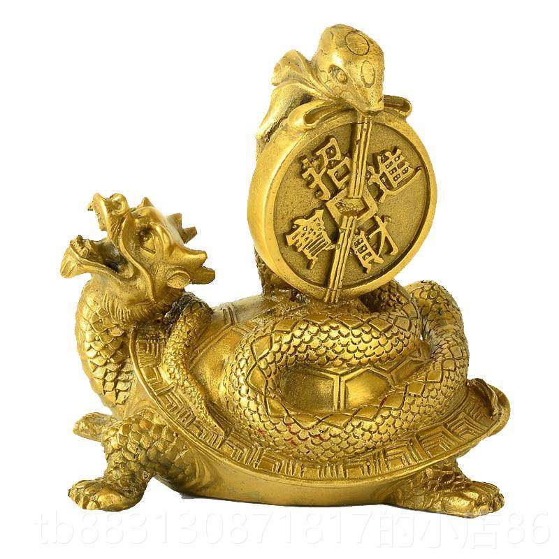 正品铜武摆件铜龙龟装饰品玄铜龟蛇摆件艺家居公室办桌面工品礼品