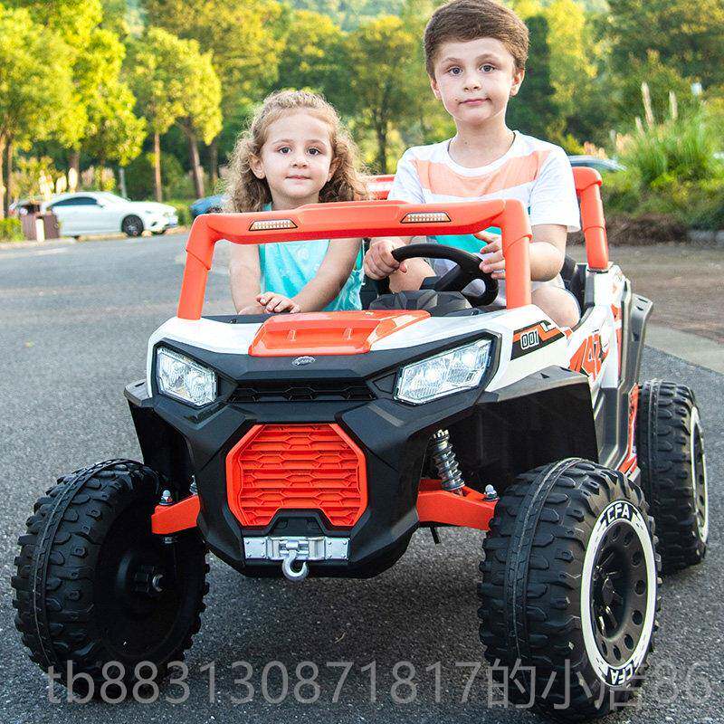 正品大双座儿童电动车四轮遥控越具野宝宝亲童子车玩汽车可坐超大