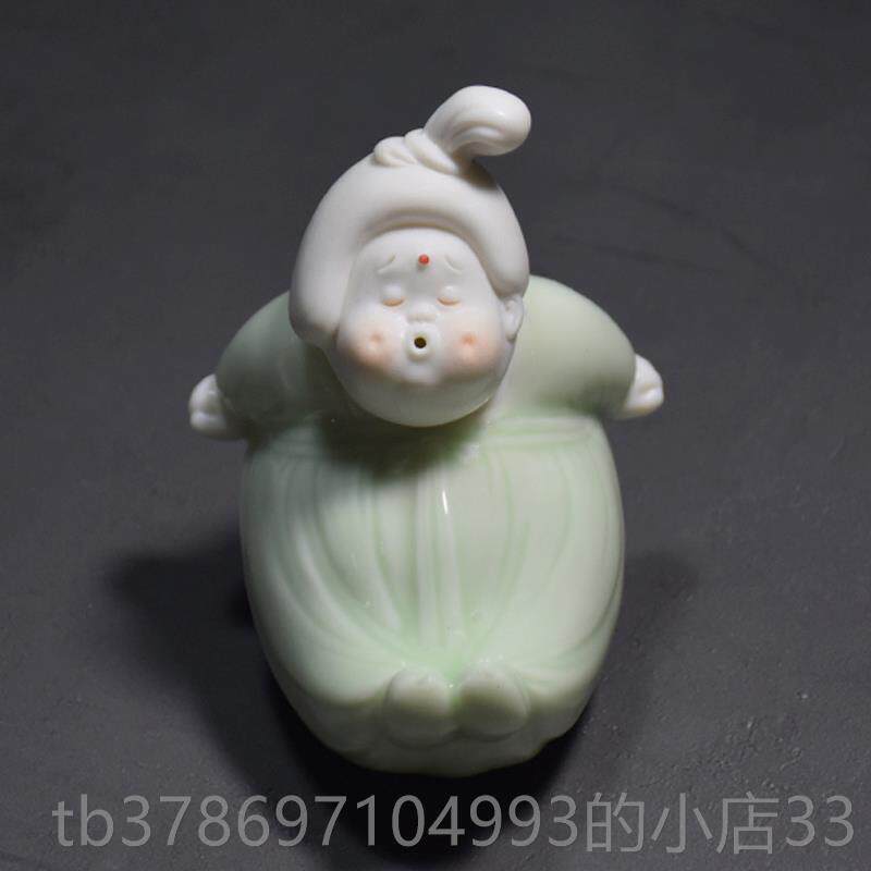 新款创意可手工瓷唐文房家用用品笔架丑陶萌桌面爱摆件仕女女小装