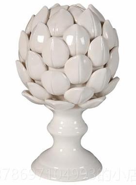 新款朝陶瓷蓟装饰品宝莲灯软鲜蓟摆件美式洋手工玄关书架装