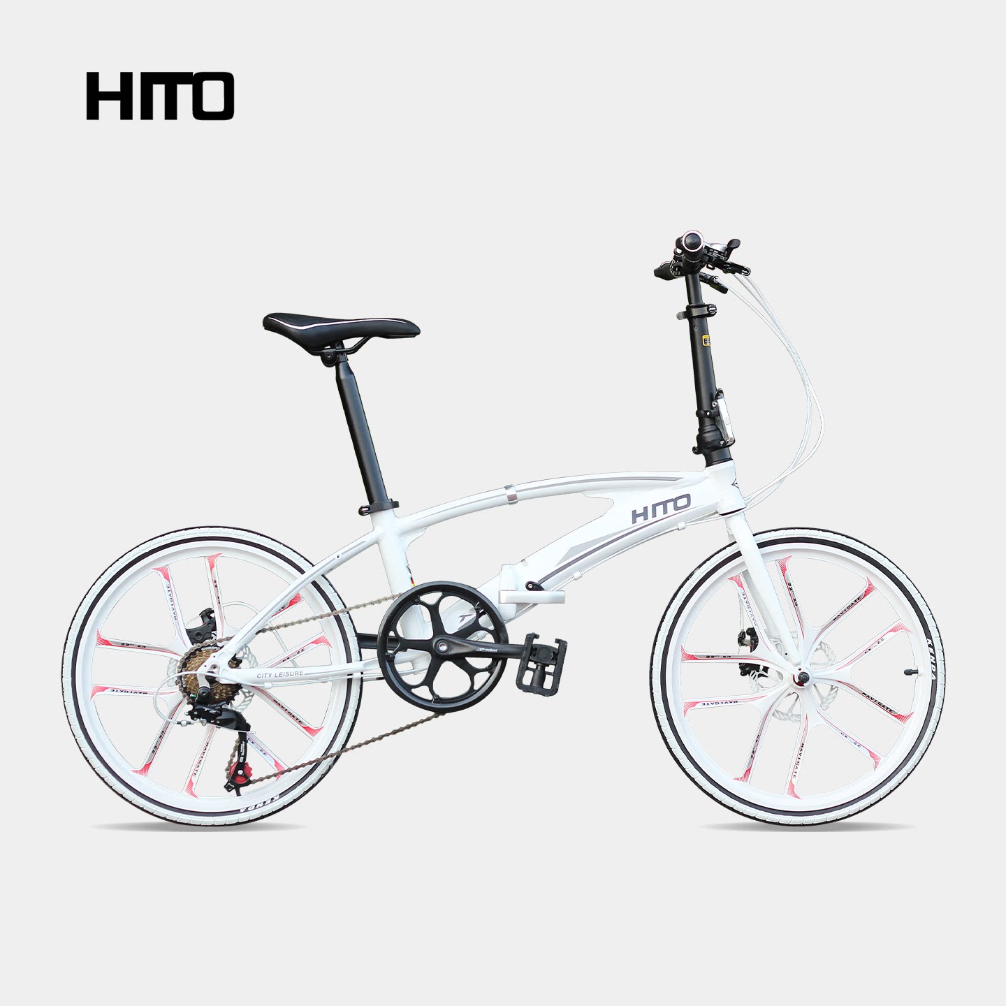 德国HITOX6白色折叠自行车