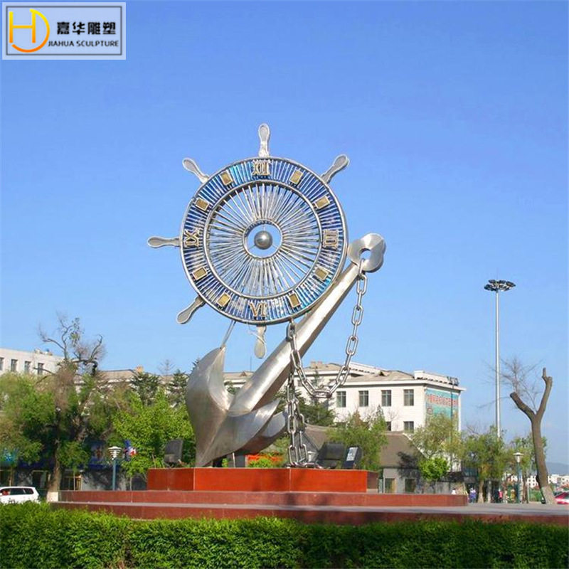 户外不锈钢雕塑制作航船主题铁锚大雕塑摆件广场园林地标装饰摆件