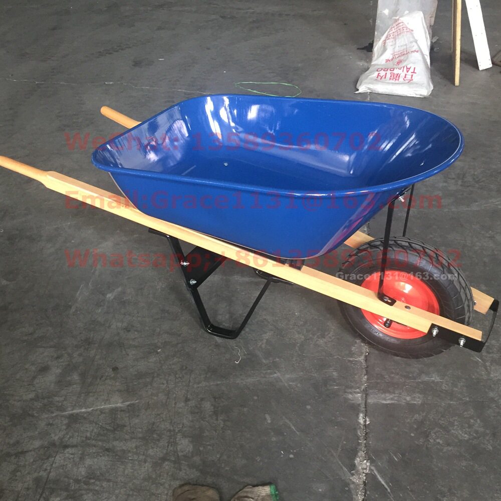 110L木手柄铁斗手推车金属小推车木把手推车水泥斗车5.5CBF推车