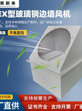 厂家供应低噪声轴流式排烟通风机带防雨罩DWEX玻璃钢边墙风机