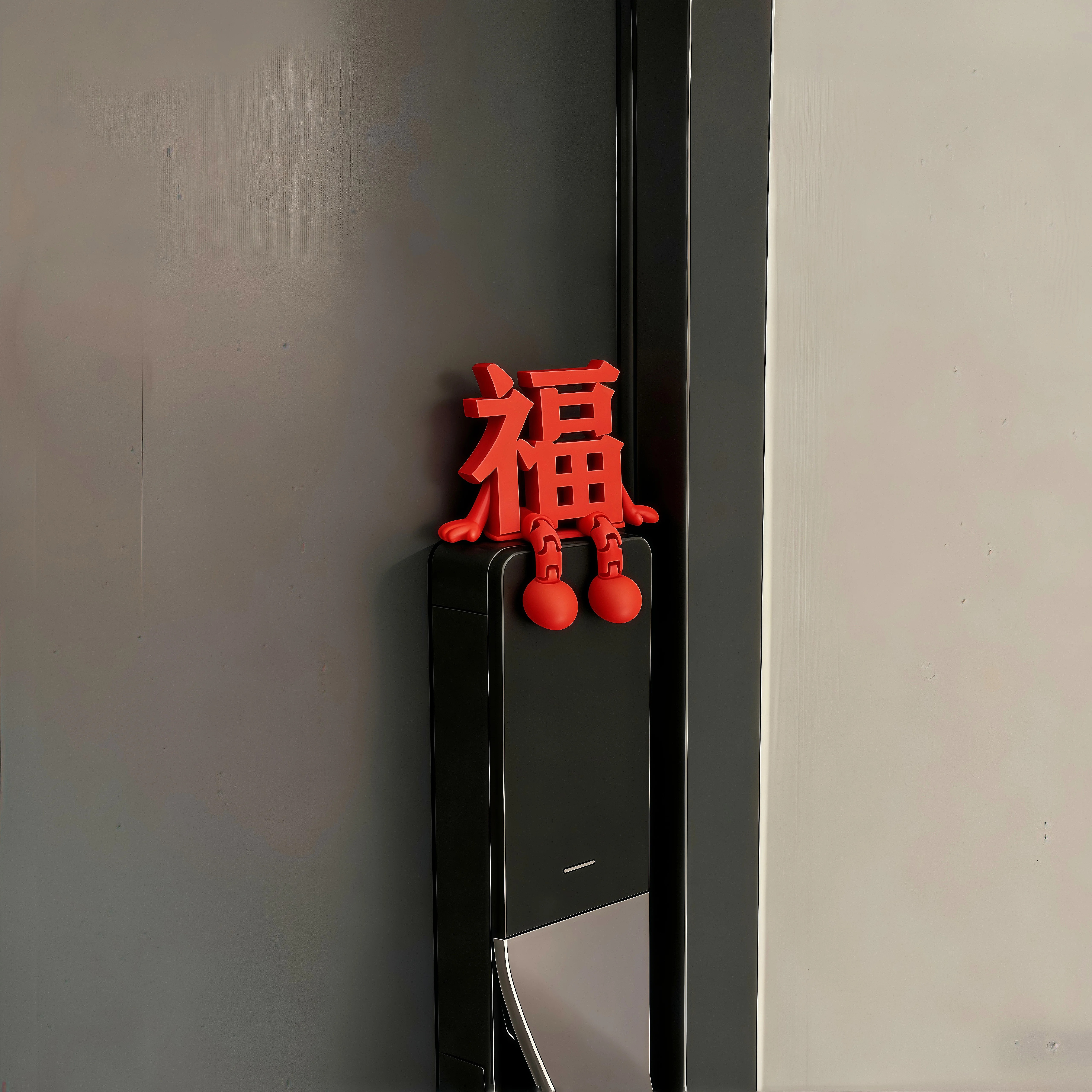 福字摆件乔迁门把手装饰智能门锁装饰乔迁新居布置装饰用品