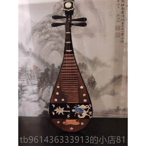 高档彩绘乐器琵家琶创意仿中式居古壁饰装品饰挂件背景墙玄关摆设
