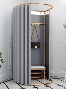 装店场门帘布动BCW试衣间简易移商服换衣间临时可拆卸展示架子