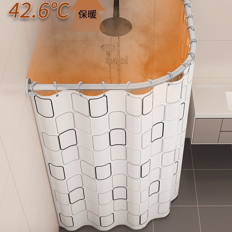 免打孔L型轨道防水隔断浴帘