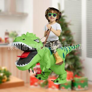 亚热马OBS逊儿童穿绿卖色恐龙充服气模搞怪氛围充气气道具