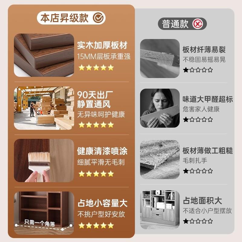 简5599易书物架落地储物收纳柜展示柜转沙发旁窄柜体靠墙置一架角