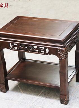 实木架子客厅阳台落式工鱼花缸架盆景地架奇石艺摆放桌实XVQ木花