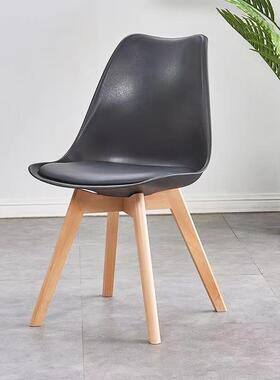 家餐靠背办公椅书房化妆实用ZPC木洽谈会议椅子简椅约金郁香休闲