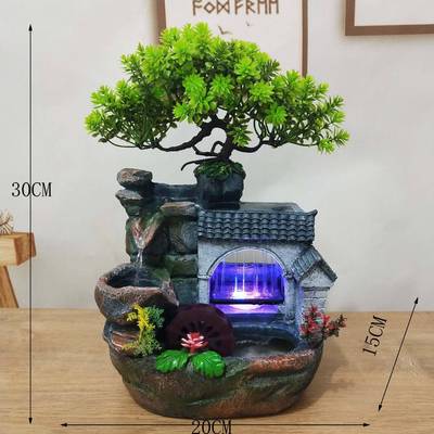 鸿124大洲财假山流水生财下约雨片简带现代喷泉流水招义乌小商品