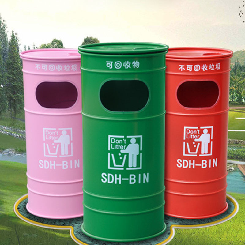 复古工业风邮筒垃圾桶摆件创意铁艺个性收纳箱储物柜家居软装道具