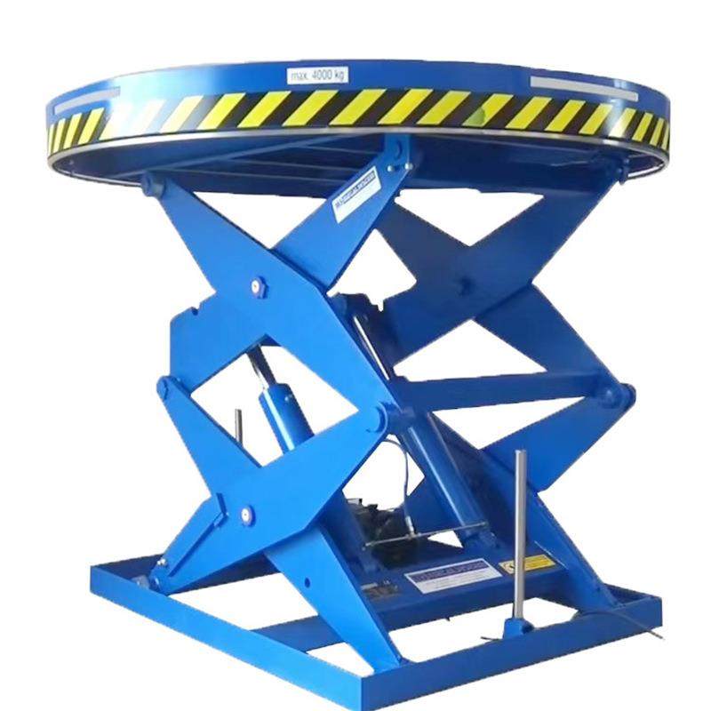 圆旋形DMP转舞台叉式升降平台剪固定展示带4S店汽降车升机旋转升