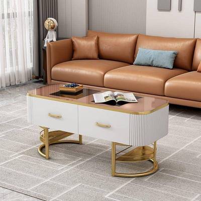 电视柜茶几济轻简奢经型边几小户现代约网红客厅圆见详情形整装型