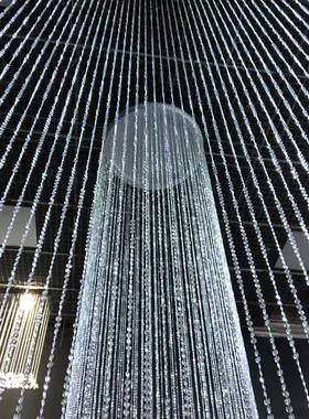 婚庆婚礼形YRL帘舞台堂珠飞蝶新款吊顶流苏道具挂圆帘件线暮雪圆