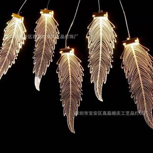 亚克力发光舞羽毛装饰GVH灯亚台克力吊婚灯礼装灯橱窗