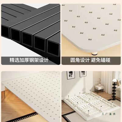 悬浮床铁艺床2静音无床油头小户双型卧室029855新款奶风人碳素钢