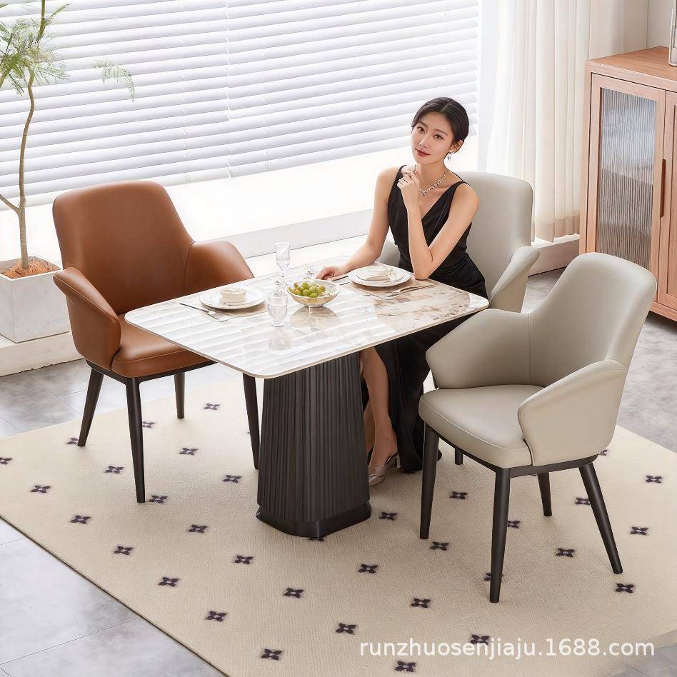 意式轻奢计师SUA餐椅家用人沙发会椅客别墅洽谈靠背椅办公懒椅设