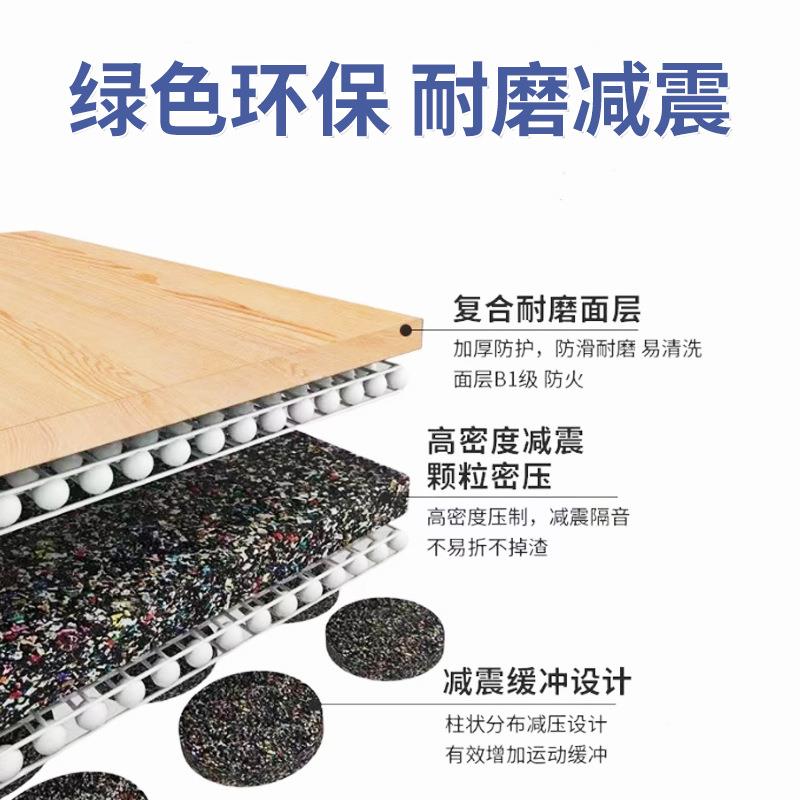 家身用仿拼接减震橡胶地胶垫力量健身房仿区隔音地板室木内运动健