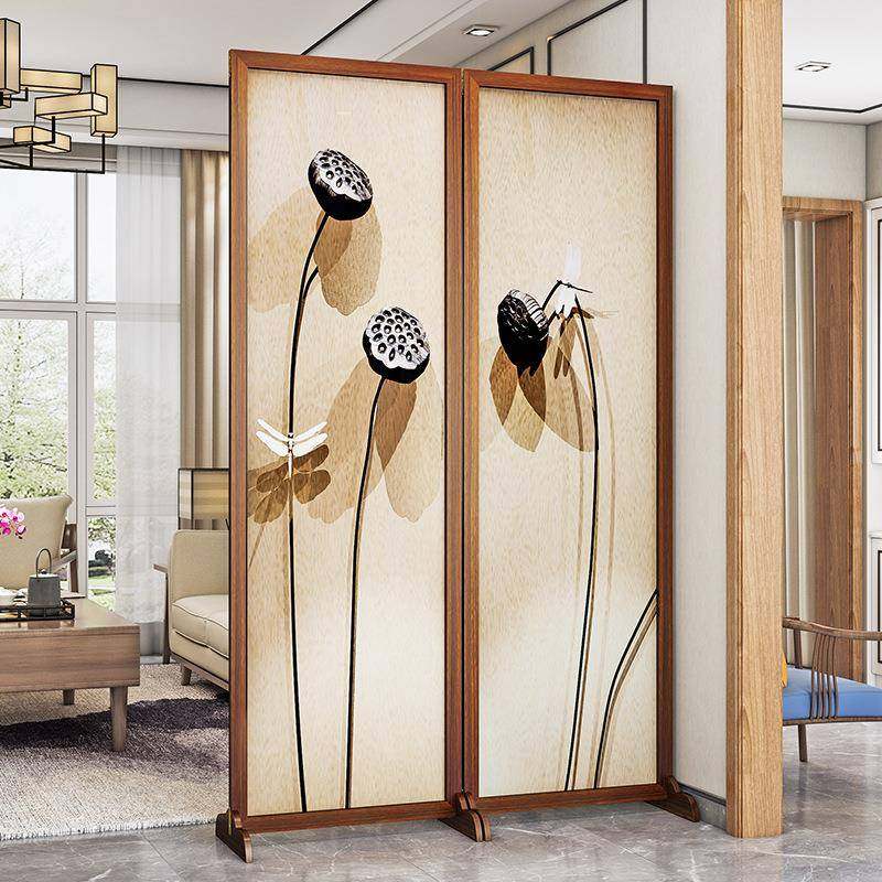 折中式简易屏隔断屏客厅卧室遮挡简约现代风折叠Q555移动布家墙用