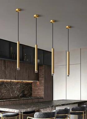 ed柱铁艺台灯现34158l代极简美式卧室床吧头家居长圆筒吊灯