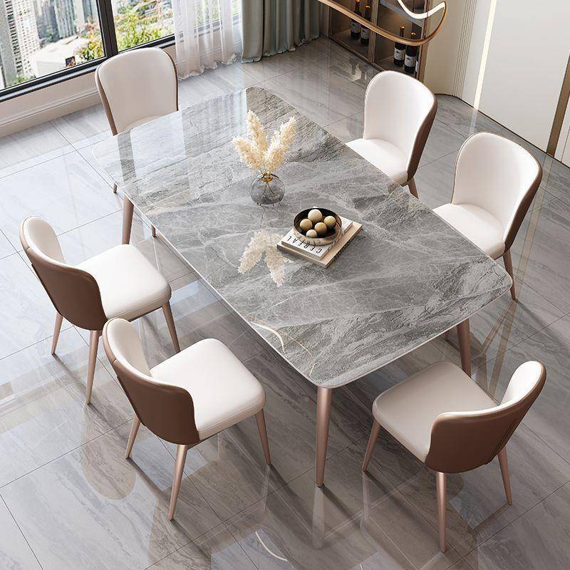 GxP意式轻奢岩板餐餐桌组682合现代型简约小户餐椅桌家用长条桌客