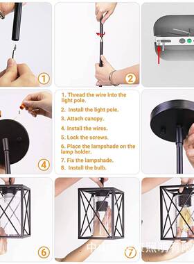 eay复古美式吊灯餐卧室楼厅道铁58817田艺客厅吧b台灯复古园灯具