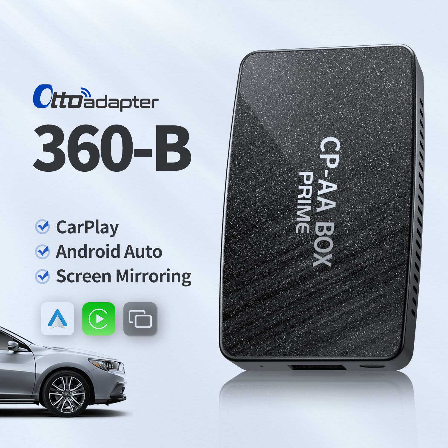 OTTOCAST新品CA360三通道有线转无线CarPlay盒子airplay+Android